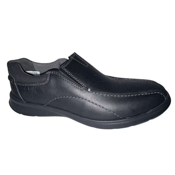 Clarks Leather Black Slip On Loafers Mens 11 Cotrell Step Cushioned Comfort NWOT main image 4